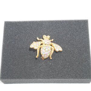 Joan Rivers Bee Brooch Pin Gold-Tone Rhinestone Sparkle Insect Jewelry #4